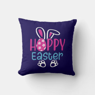 Cojín Decorativo Conejo Feliz de Pascua Huevo Diseño Lindo de Prima