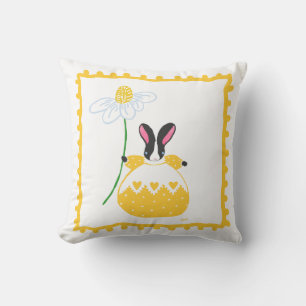 Cojín Decorativo conejo holandés fifi en amarillo