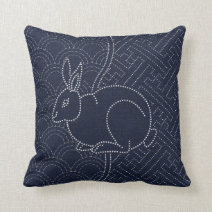 Cojín Decorativo Conejo japonés del sashiko