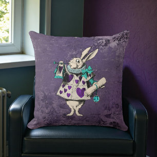 Cojín Decorativo Conejo Oscuro Alice Rústico Púrpura Intenso