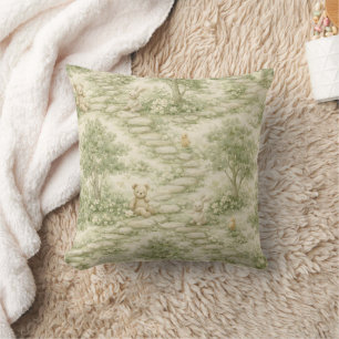 Cojín Decorativo Conejo Oso Picnic Floral Jardín Neutral (1)