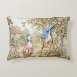 Cojín Decorativo Conejo pato clásico recogiendo manzanas
