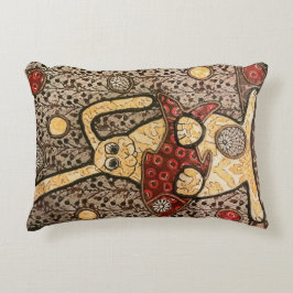 Cojín Decorativo Conejo que sostiene el collage de tela de pescado