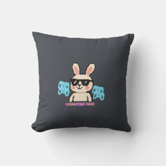 Cojín Decorativo Conejo Retro Gamer
