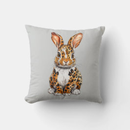 Cojín Decorativo Conejo único con leopardo visto