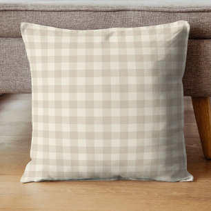 Cojín Decorativo Conejos Bunny Gingham - patrón neutral.