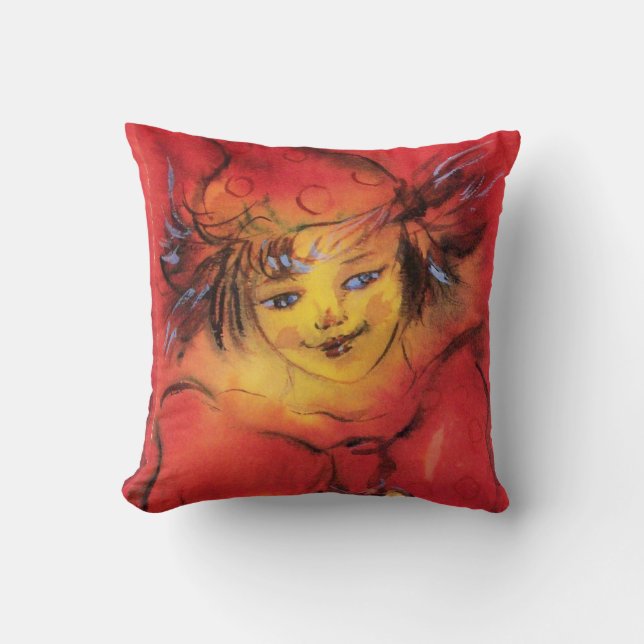 Cojín Decorativo CONEXIÓN CON RIBBÓN ROJO / Mascarada veneciana (Anverso)