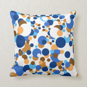 Cojín Decorativo Confeti del azul, anaranjado y marrón