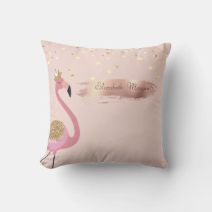 Cojín Decorativo  Confeti, Trazo de Pincel Rosa de Oro Dorado 