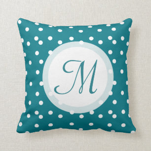 Cojín Decorativo Confetti Dots monogramados verde azul