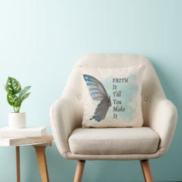 Cojín Decorativo Confía hasta que lo hagas con mariposa