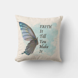 Cojín Decorativo Confía hasta que lo hagas con mariposa