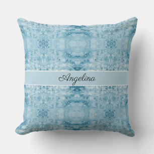 Cojín Decorativo Confort Ártico Patrón de Plumas Azules y Blancas