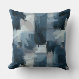 Cojín Decorativo Confort Contemporáneo: Abstracto Gris y Azul