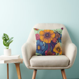 Cojín Decorativo Conjunto artístico de hermosas flores