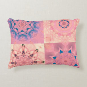 Cojín Decorativo Conjunto de fractales pasteles abstractos con cale