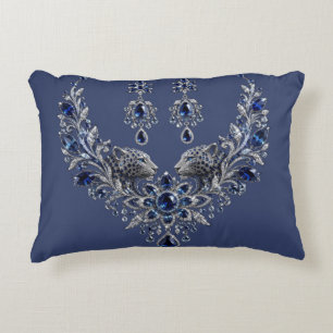 Cojín Decorativo Conjunto de joyería de cristal de tigre plateado a