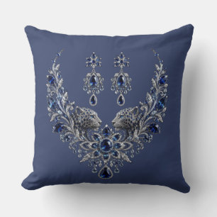 Cojín Decorativo Conjunto de joyería de cristal de tigre plateado a