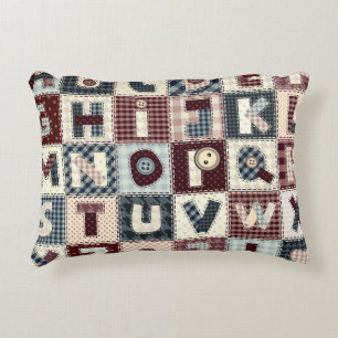 Cojín Decorativo Conjunto de letras de alfabetos en estilo de mosai