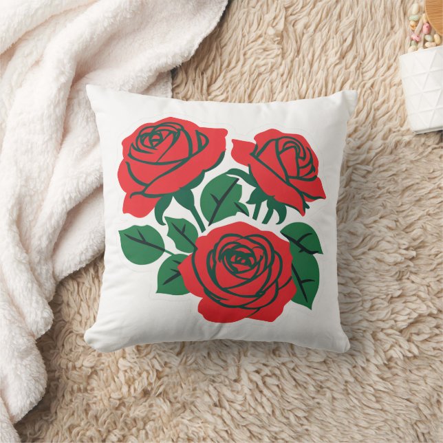 Cojín Decorativo Conjunto de Rosas (Manta)