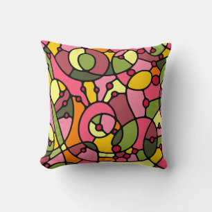 Cojín Decorativo Connect Zen Neurographic Digital Art Throw Pillow