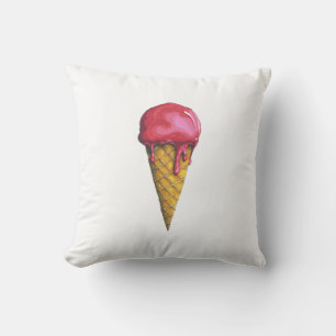 Cojín Decorativo Cono de helado de fresa