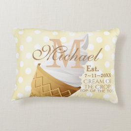 Cojín Decorativo Cono de helado de vainilla de servicio suave con m