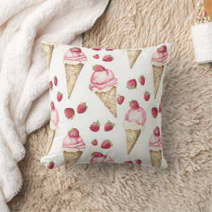 Cojín Decorativo Conos de helado de fresa