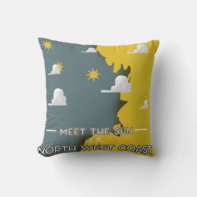 Cojín Decorativo Conozca al Sol, en la costa noroeste (Anverso)