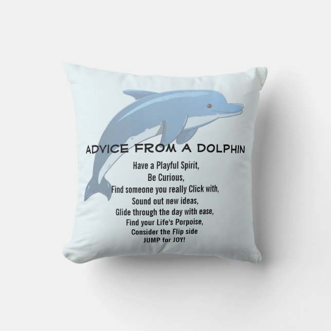 Cojín Decorativo Consejo de un delfín (Anverso)