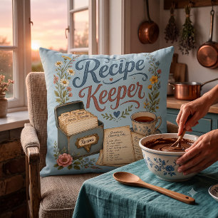 Cojín Decorativo Conservador de Recetas Florales Vintage Cottagecor