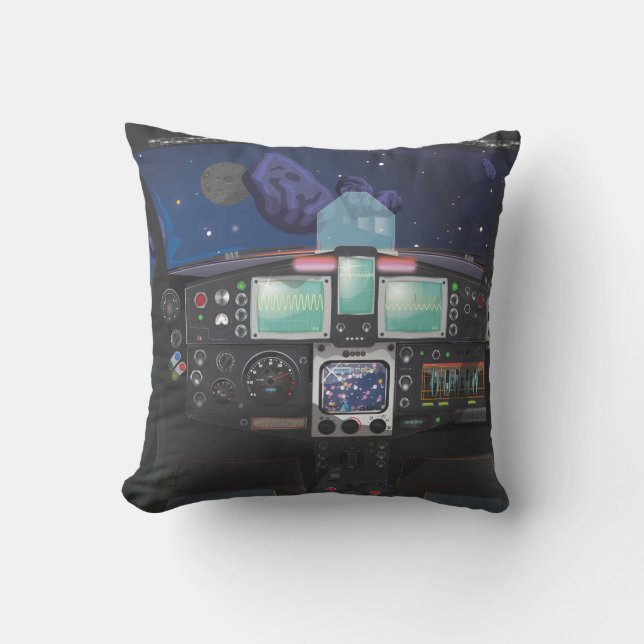 Cojín Decorativo Consola de la nave espacial (Anverso)