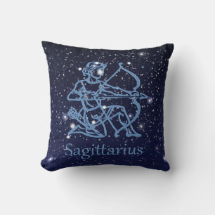 Cojín Decorativo Constelación de Sagitario y signo zodiacal con est