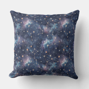 Cojín Decorativo Constelación Espacial Cósmica & Patrón Nocturno de