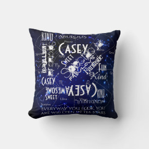 Cojín Decorativo Constelaciones del Zodiaco Personaliza nombre y pa