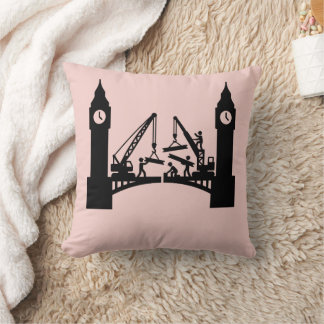 Cojín Decorativo Construcción del puente de la torre del reloj épic
