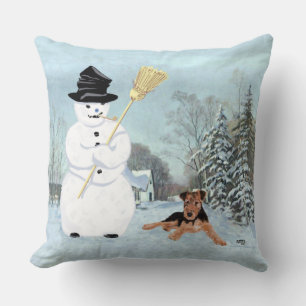 Cojín Decorativo Construir un muñeco de nieve