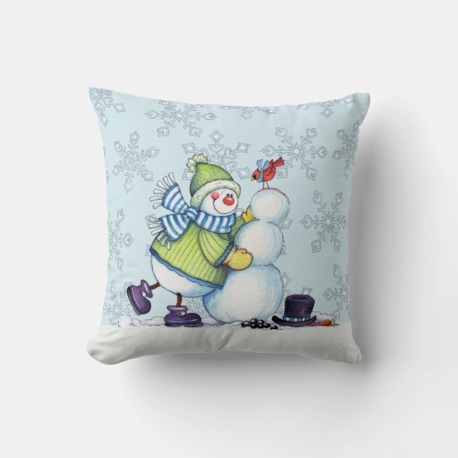 Cojín Decorativo Construyendo Snowman - Pillow (Anverso)