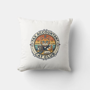 Cojín Decorativo Contador de impuestos gato diseño gatito lindo - C