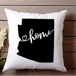 Cojín Decorativo Contorno de estado del hogar Corazón de Arizona