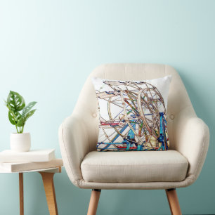 Cojín Decorativo Contorno de la rueda de la fortuna con el tallo de