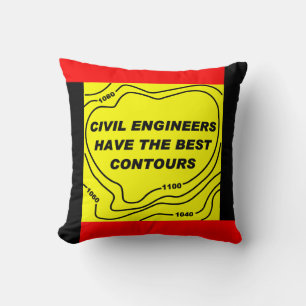 Cojín Decorativo Contornos amarillos de ingeniero civil