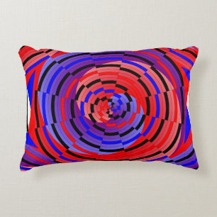 Cojín Decorativo Contrarreloj rojo y azul de Kenneth Yoncich