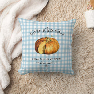 Cojín Decorativo Control azul de calabaza Veggie de la región franc