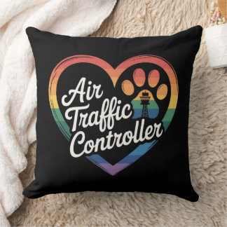 Cojín Decorativo Controlador de tráfico aéreo Rainbow Heart