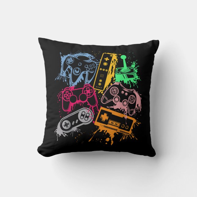 Cojín Decorativo Controladores de Consola de Videojuegos Retro Arc  (Anverso)