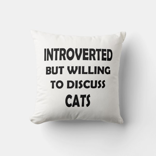 Cojín Decorativo Conversaciones divertidas sobre gatos - Presentada (Anverso)