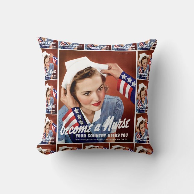 Cojín Decorativo Conviértete en enfermera (Anverso)