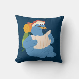 Cojín Decorativo Cookie Monster leyendo un mapa