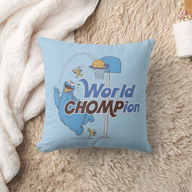 Cojín Decorativo Cookie Monster | Tiro de aros de básquetbol (Manta)
